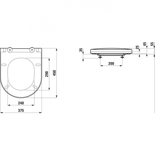 картинка Laufen Sonar Сиденье 450х375х55 мм, съемное с микролифтом, цвет белый матовый (со склада продем с унитазами!) от магазина Сантехстрой