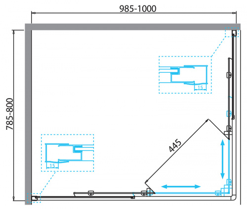 картинка Душевой уголок BelBagno Due 100x80 DUE-AH-2-100/80-C-Cr профиль Хром стекло прозрачное от магазина Сантехстрой