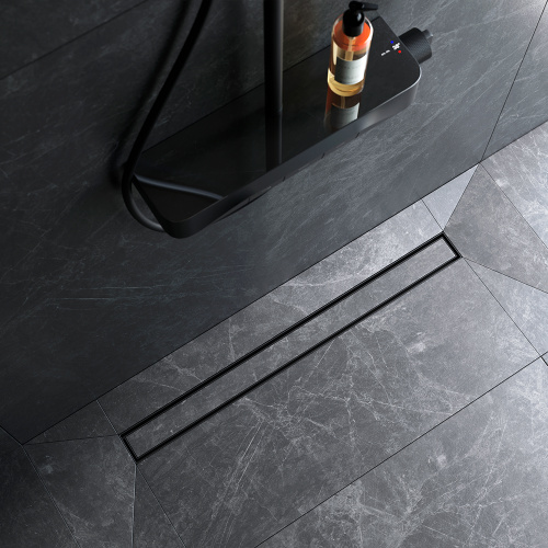 картинка W01SC-U11-080-04BM MasterFlow Трап для душа линейный универс затвор Tile 80см цвет черн мат от магазина Сантехстрой