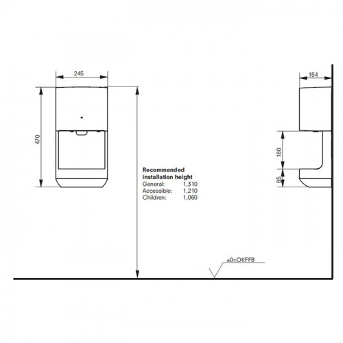 картинка TOTO PUBLIC Сушилка для рук, 245x154x470мм, цвет: белый (спеццена со склада нашего!) от магазина Сантехстрой