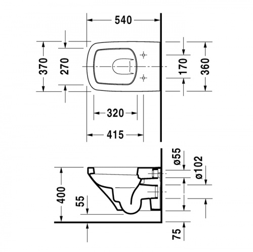 картинка Duravit DuraStyle Унитаз подвесной 540х370 мм,  с креплением,  цвет белый от магазина Сантехстрой