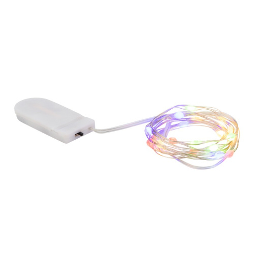 картинка Гирлянда Роса с крупными каплями 2 м,  20 LED,  цвет свечения мультиколор,  2хCR2032 в комплекте,  тонкий батарейный блок NEON-NIGHT от магазина Сантехстрой