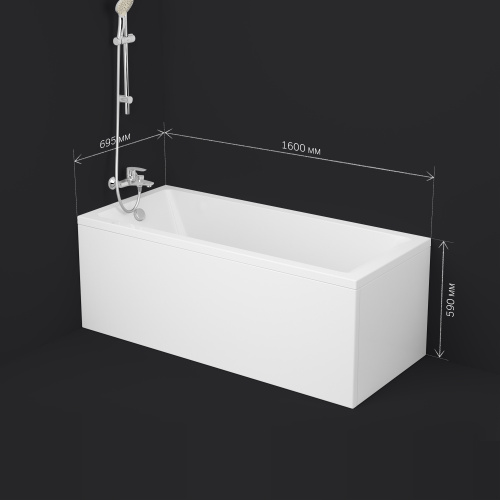 картинка W93A-160-070W-A Gem, ванна акриловая 160x70 см от магазина Сантехстрой