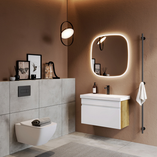 картинка Зеркало Aqwella Aura A 80 AUR0208AH с подсветкой с бесконтактным выключателем от магазина Сантехстрой