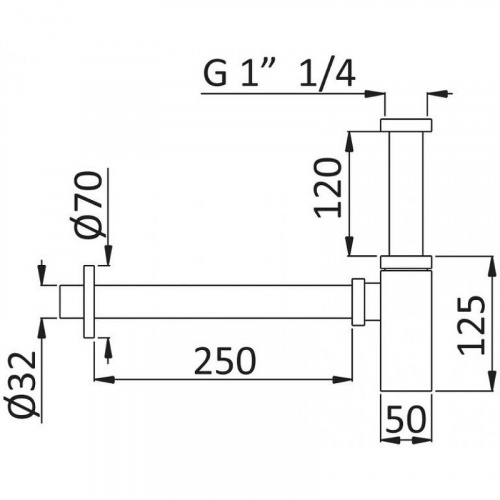 картинка Сифон для раковины Cezares CZR-B-SMT-NOP Черный матовый от магазина Сантехстрой
