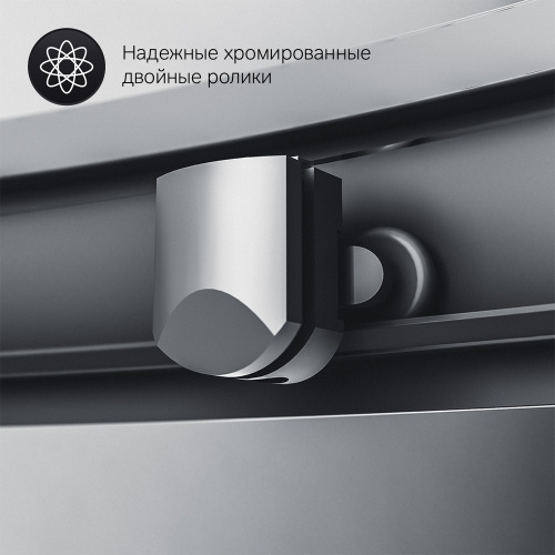 картинка W90G-401-080BT Душевое ограждение Gem 1/4 Rond 80x80 стекло прозрачное, профиль черный матовый, без от магазина Сантехстрой