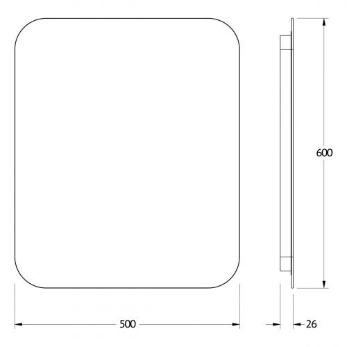 картинка Зеркало с LED-подсветкой настенное OPTI DEFESTO 50x60 см, DF 2813 от магазина Сантехстрой