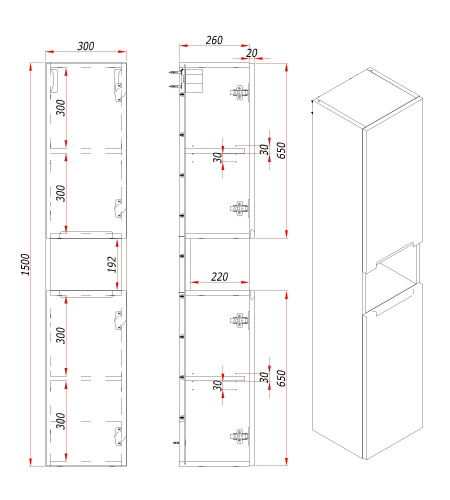 картинка Пенал Дион Серо-синий от магазина Сантехстрой