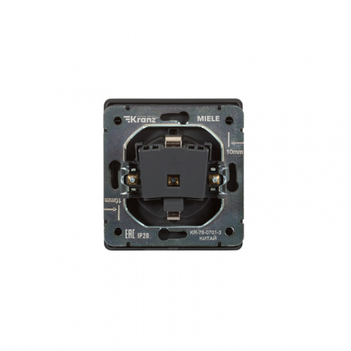 картинка Розетка ROUND 1-ая с/з с/у, со шторками 16А оникс KRANZ от магазина Сантехстрой