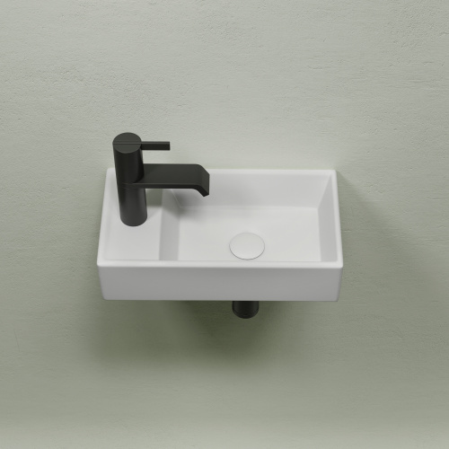 картинка CN6051RMW Умывальник подвесной прямоугольный (чаша справа, отверстие под смеситель слева) цвет белый от магазина Сантехстрой