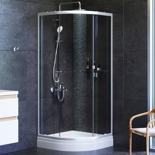 картинка W88G-205-080MT64 X-Joy Twin Slide,  Душевое ограждение без  поддона, 80x80, профиль мат хром от магазина Сантехстрой