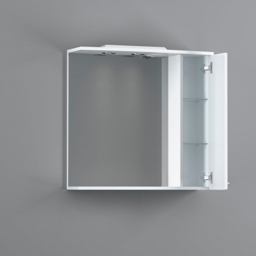 картинка M41MPR0751WG Palace One, зеркало, частично зеркальный шкаф, правый, 75 см, с подсветкой, белый, глян от магазина Сантехстрой