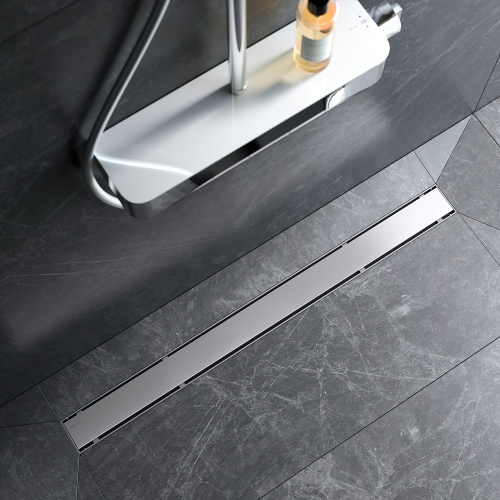 картинка W02SC-U11-090-04SB PrimeFlow Трап для душа линейный универс затвор Tile 90см цвет сталь мат от магазина Сантехстрой