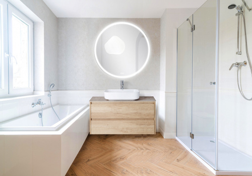 картинка Зеркало BelBagno 100 spc-rng-1000-led-tch-warm от магазина Сантехстрой