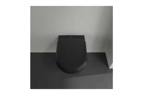 картинка Унитаз подвесной Villeroy & Boch Antao 370x560 мм, CeramicPlus, цвет Pure Black 4674 T0 R7 00337434 от магазина Сантехстрой