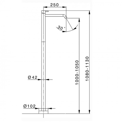 картинка CISAL Less New Внешняя часть напольного смесителя для раковины напольной, цвет черный матовый (без внутр части ZA004510) от магазина Сантехстрой