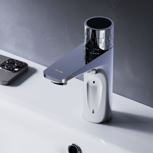 картинка F90A02400 Gem Смеситель для умывальника с индикацией температуры, хром, шт. от магазина Сантехстрой