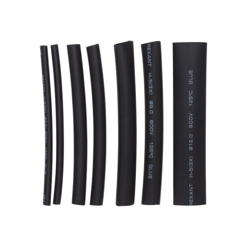 картинка Набор термоусаживаемых трубок СТТК №7 GLUE 3:1, упаковка 7 шт.  по 10 см REXANT от магазина Сантехстрой