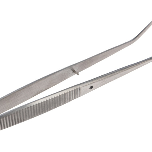 картинка Пинцет изогнутый,  узкий,  фиксатор,  рифленый 155мм ПРОФИ от магазина Сантехстрой