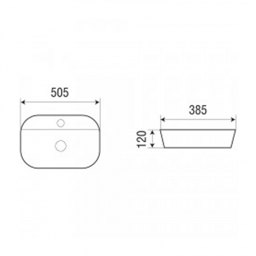 картинка Раковина Azario 505х385х120 накладная, белый (AZ-2202) от магазина Сантехстрой