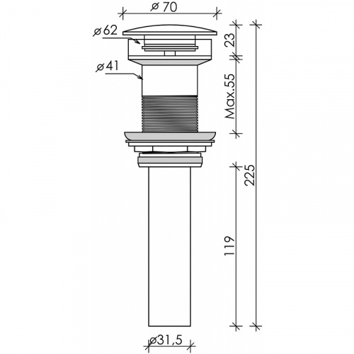 картинка Донный клапан для раковины Ceramica Nova CN2000MC click-clack Капучино матовый от магазина Сантехстрой
