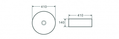 картинка Раковина накладная Terminus Аврора 410х410х140 от магазина Сантехстрой