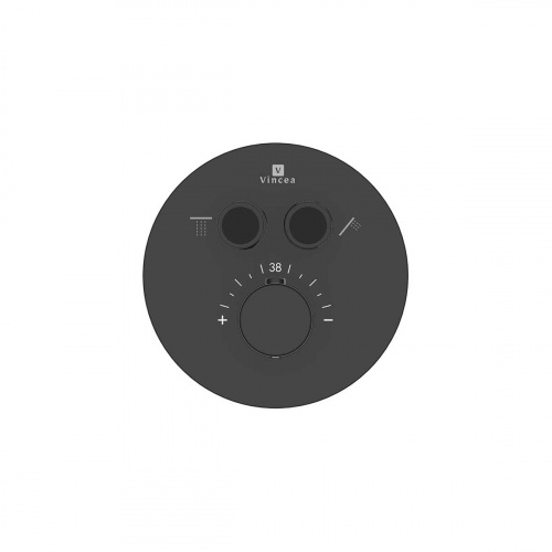 фото встраиваемый смеситель для душа vscv-322t-mmb двухфункциональный, термостатический, черный