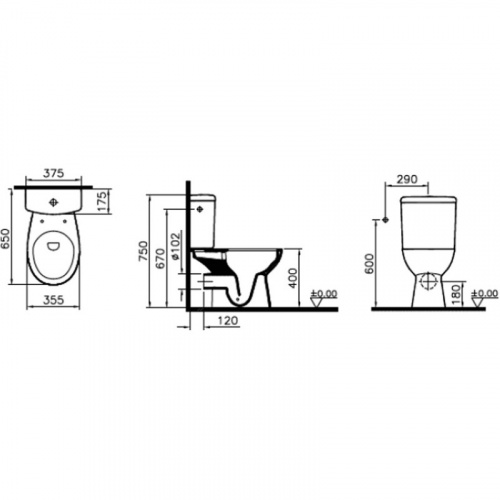 картинка Унитаз-компакт с сиденьем микролифт VitrA S10 SmoothFlush 9864B003-7201 от магазина Сантехстрой