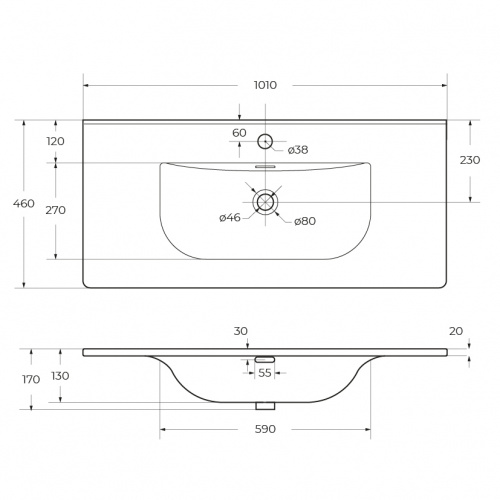 картинка Керамическая раковина BelBagno BB-8099-100 от магазина Сантехстрой