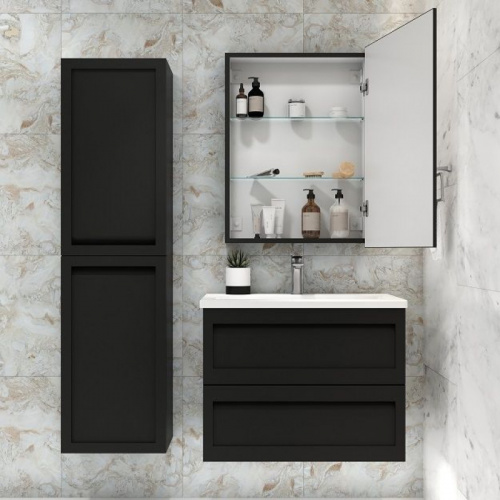 картинка Зеркальный шкаф 60х80 см черный матовый Art&Max Techno AM-Tec-600-800-1D-DS-F-Nero от магазина Сантехстрой