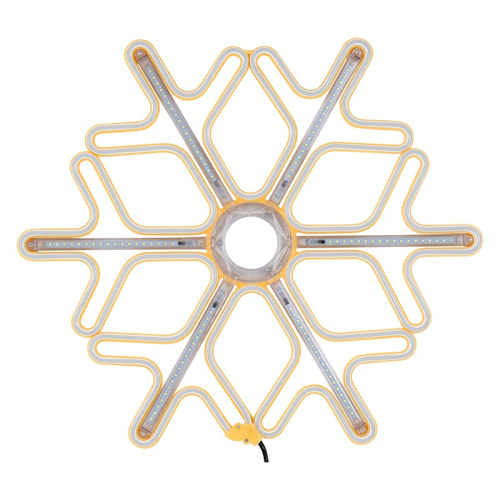 картинка Фигура Снежинка из гибкого неона с эффектом тающих сосулек,  60х60 см,  цвет свечения теплый белый/белый NEON-NIGHT от магазина Сантехстрой