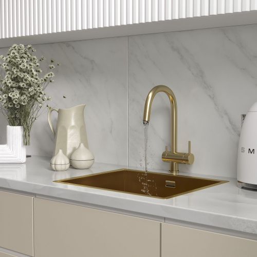 картинка Кухонная мойка Reflexion Como RX2054GD брашированное золото от магазина Сантехстрой