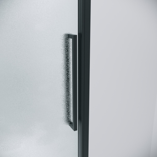 картинка Дверь в нишу 100.K33.02.130.21.02 Cosmo (130*195) черный матовый, стекло шиншилла, 1 место от магазина Сантехстрой