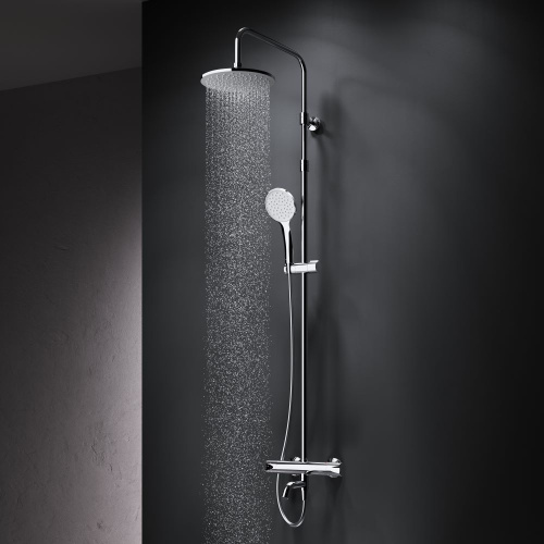 картинка F079C500 Crave, душ.система: см-ль ТМС д/ванны/душа, душ.штанга, верхний душ, ручн душ, хром от магазина Сантехстрой