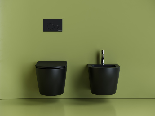 картинка CN11001MB Подвесной унитаз Uno Rimless, глубокий смыв, с крепежом для полностью скрытого монтажа,  у от магазина Сантехстрой