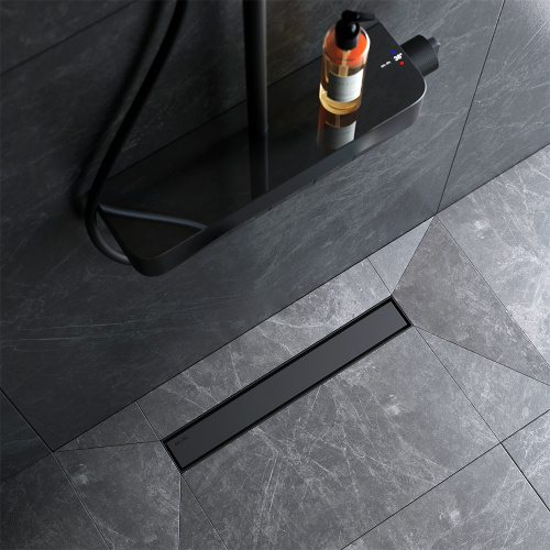 картинка W01SC-U11-050-04BM MasterFlow Трап для душа линейный универс затвор Tile 50см цвет черн мат от магазина Сантехстрой