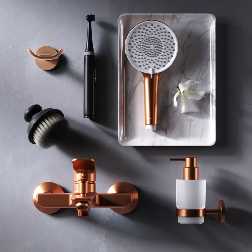 фото f85a10044 x-joy, смеситель д/ванны/душа, роз. золото