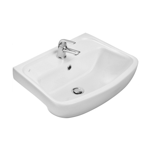 картинка Раковина подвесная Santek "Лонги-60" 600х420х195 фарфор, 1 отверстие под смеситель, белая (1.WH50.1.756) от магазина Сантехстрой
