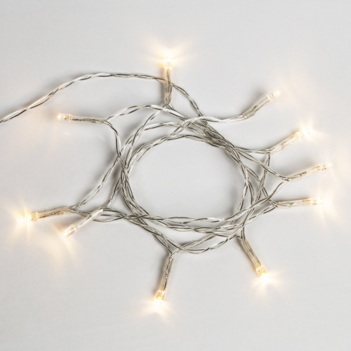 картинка Гирлянда светодиодная универсальная 10 LED,  1,2 метра,  прозрачный ПВХ,  теплое белое свечение,  батарейки 2хАА NEON-NIGHT от магазина Сантехстрой
