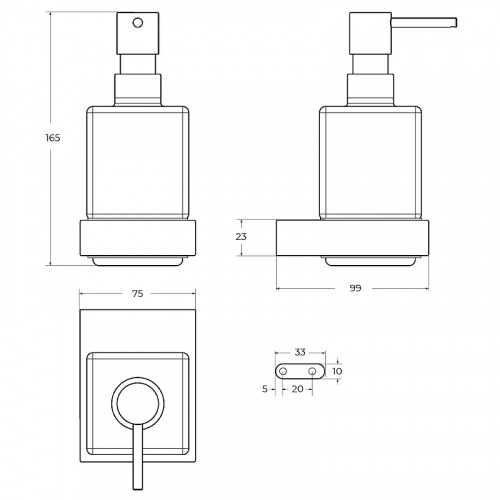 картинка Дозатор для жидкого мыла Cezares Slider SLIDER-SOIS-V-GM Оружейная сталь от магазина Сантехстрой