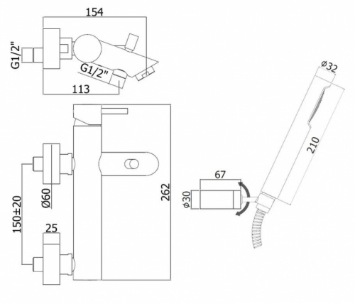 фото смеситель для ванны paffoni 244504 золото