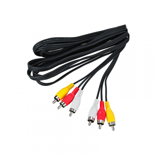 картинка Шнур 3 RCA - 3 RCA,  7м,  черный REXANT от магазина Сантехстрой