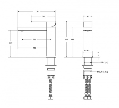 картинка Смеситель для раковины Cezares Slider SLIDER-LS-NOP Черный матовый от магазина Сантехстрой