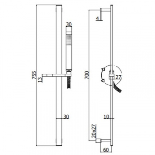 картинка Душевой гарнитур Paffoni City ZSAL145NO от магазина Сантехстрой