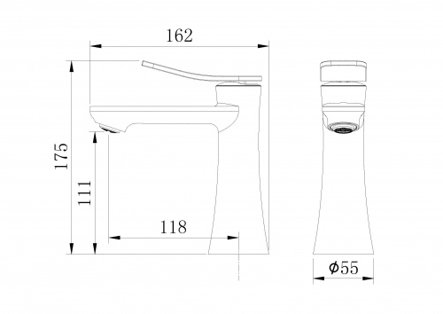 картинка Смеситель для раковины Advans 510.K35.09.210 черный матовый от магазина Сантехстрой