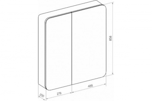 картинка Зеркало-шкаф Reflection Black led 760x850 RF2002BL от магазина Сантехстрой