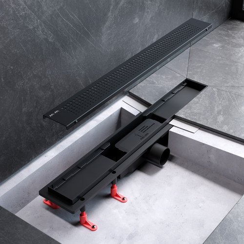 картинка W02SC-P11-060-01BM PrimeFlow Трап для душа линейный универс затвор Cut Gradient 60см цвет черн мат от магазина Сантехстрой