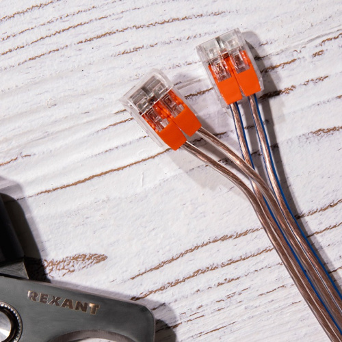 картинка Универсальная компактная клемма СМК 221-412, 2-проводная до 4,0 мм² (50 шт/уп) REXANT от магазина Сантехстрой