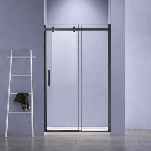 картинка Душевая дверь Como-N VDS-4CN140CLB, 1400, черный, стекло прозрачное от магазина Сантехстрой