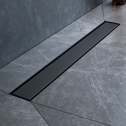 картинка W01SC-U11-060-04BM MasterFlow Трап для душа линейный универс затвор Tile 60см цвет черн мат от магазина Сантехстрой